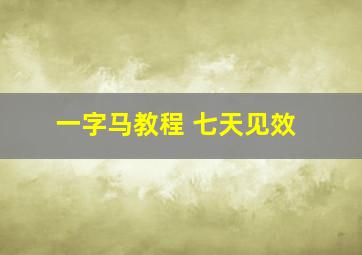 一字马教程 七天见效